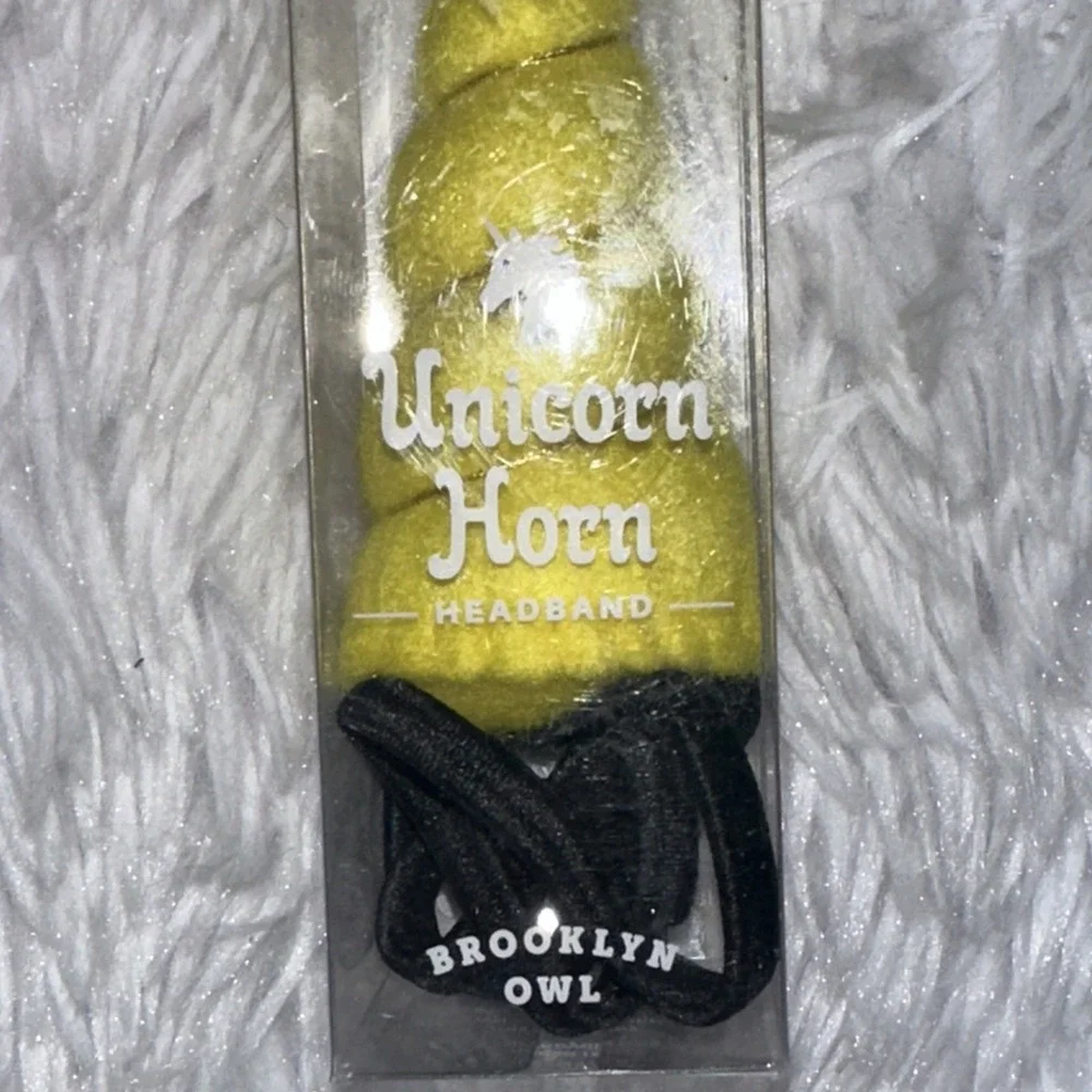 Brooklyn Owl Unicorn‎ Headband Horn Yellow Costume New